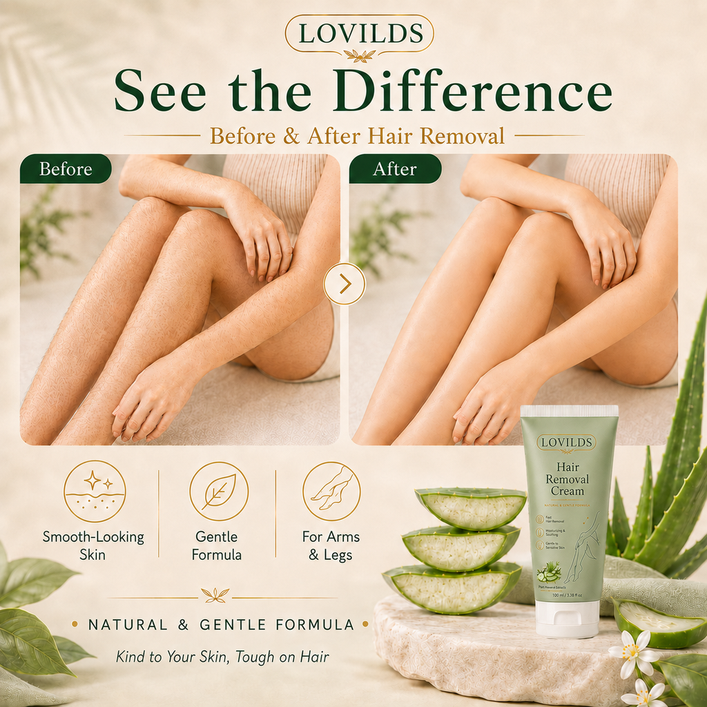 Lumivona | LOVILDS Painless Depilatory Cream – No Razor Bumps, No Harsh Odor