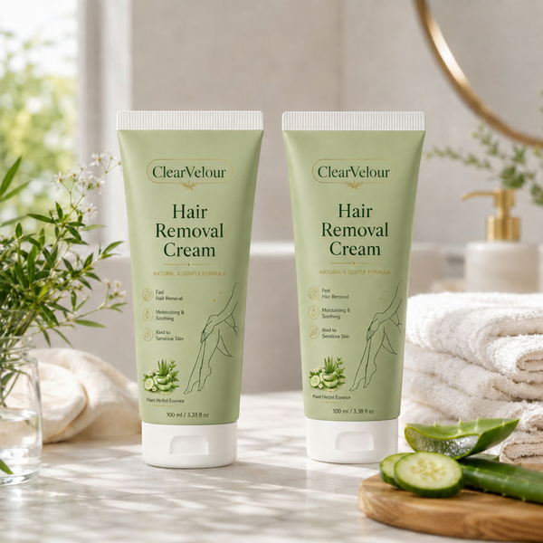 Clear Velour  Painless Depilatory Cream – No Razor Bumps, No Harsh Odor
