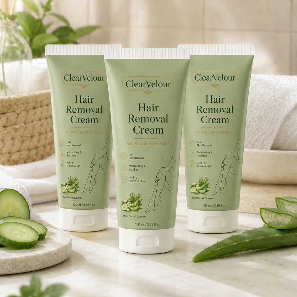 Clear Velour  Painless Depilatory Cream – No Razor Bumps, No Harsh Odor