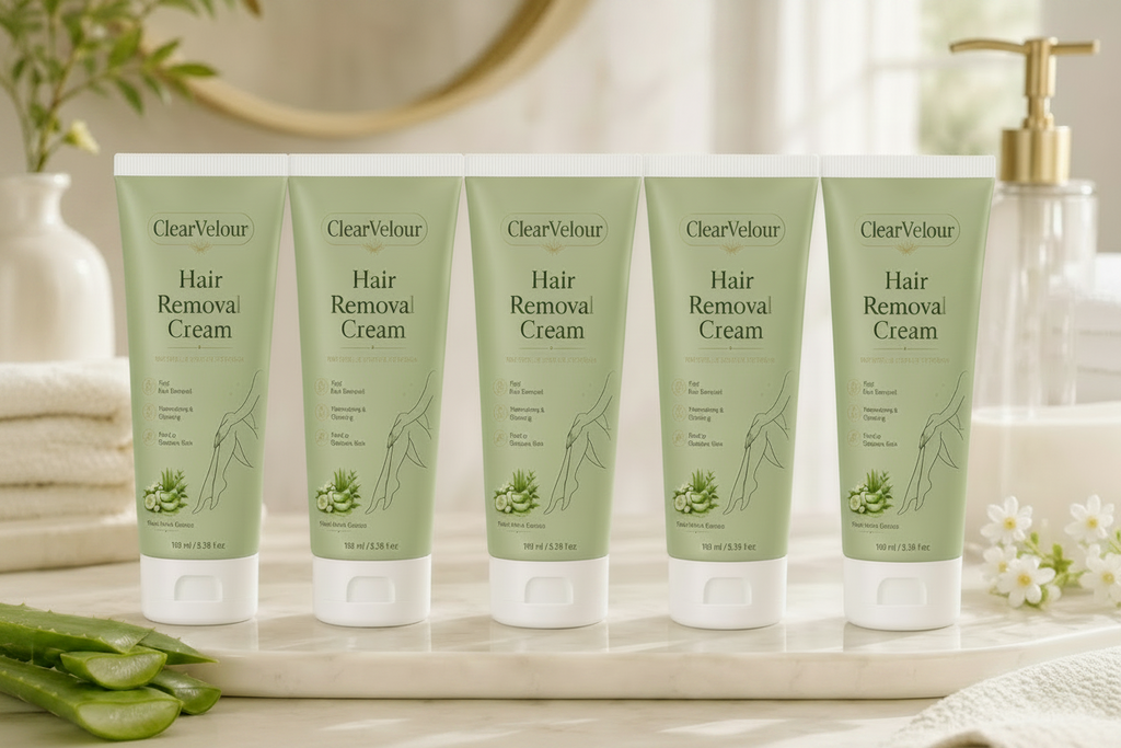Clear Velour  Painless Depilatory Cream – No Razor Bumps, No Harsh Odor