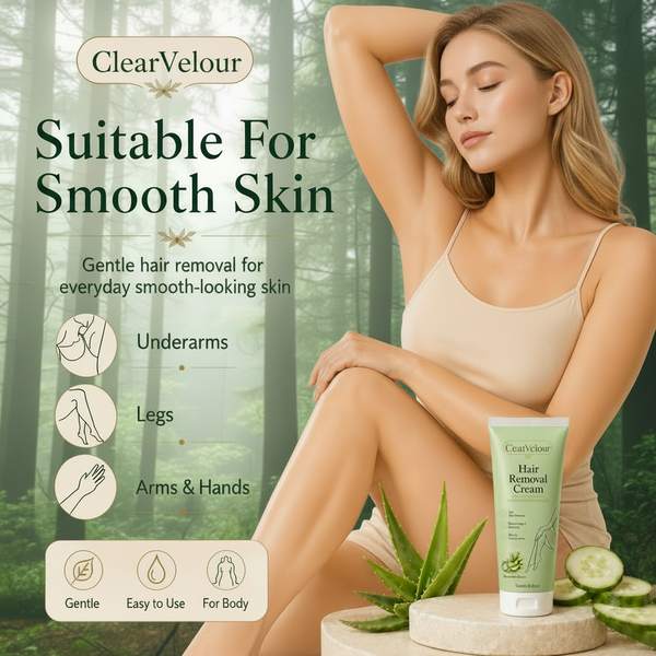 Clear Velour  Painless Depilatory Cream – No Razor Bumps, No Harsh Odor
